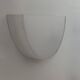Vintage half-circle wall lamp, white lacquered metal and opaline glass, France 1970