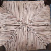 4 chaises brutalistes en bois tourné et paille