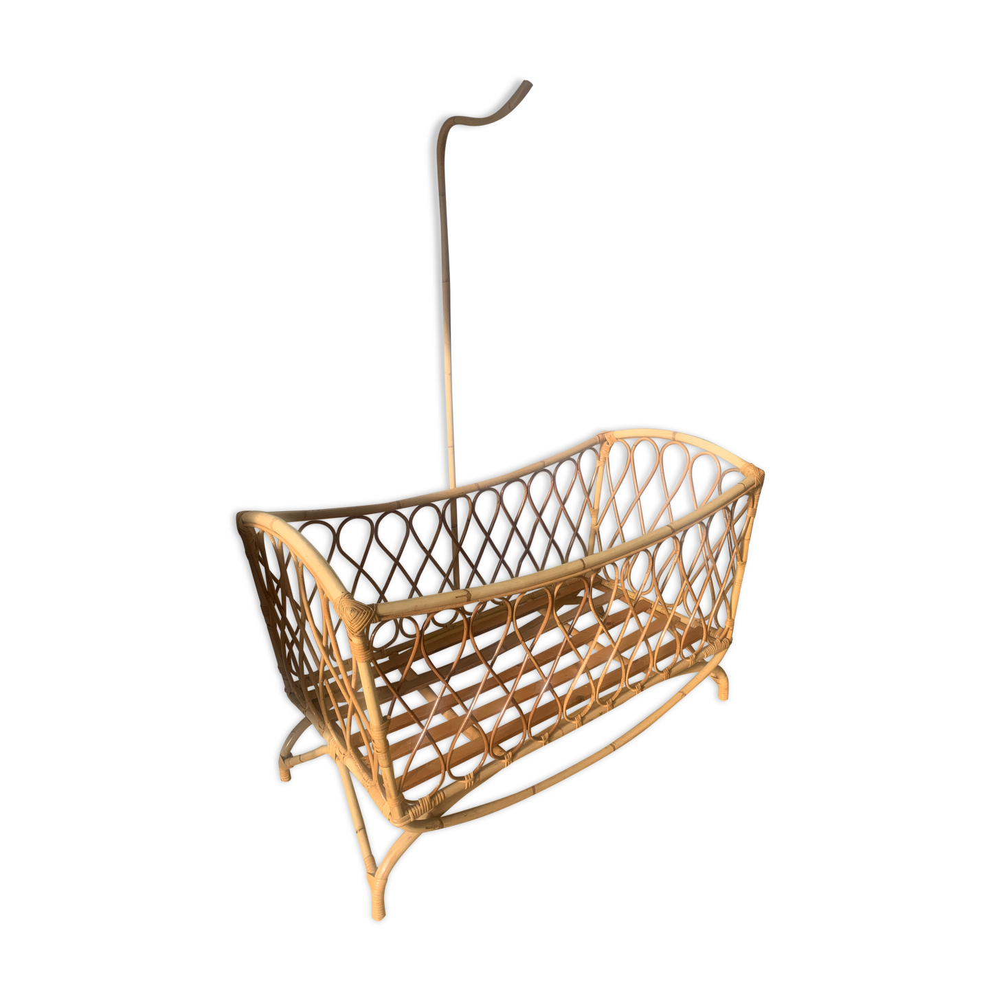 Vintage rattan cradle