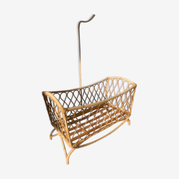 Vintage rattan cradle