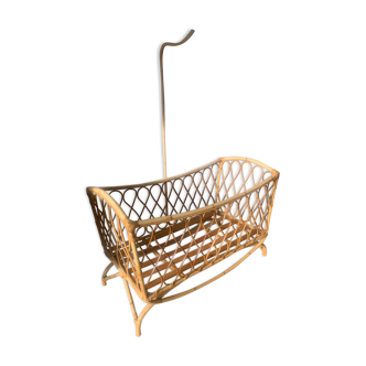 Berceau rotin vintage
