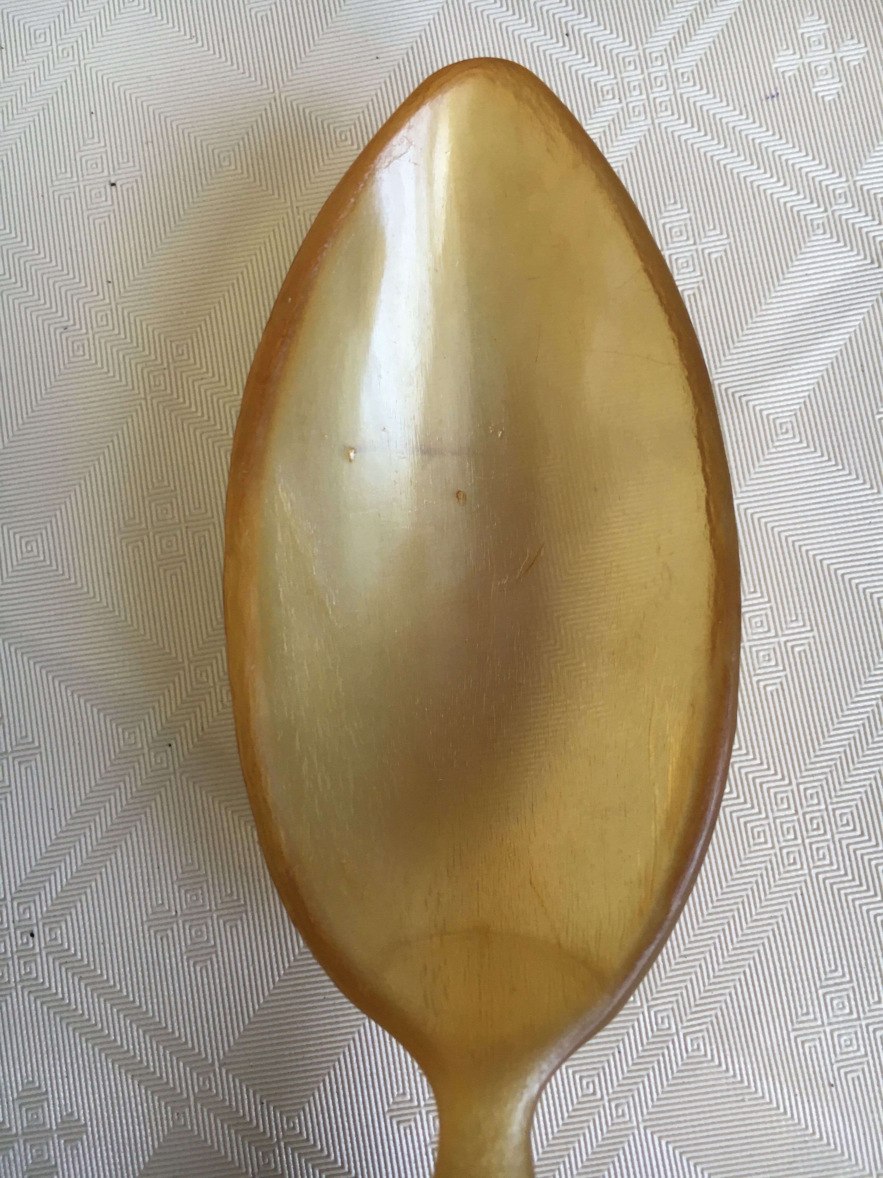 Old salad cutlery in horn and silver metal
