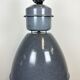 Large Grey Enamel Industrial Factory Lamp from Elektrosvit, 1960s