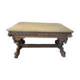 Rebirth table with oak dolphins