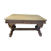 Table renaissance avec des dauphins en chêne