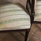 Antique French Empire Style Sofa and Chairs: Pink Satin Furniture Set