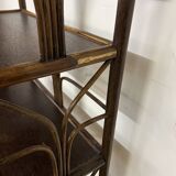 Etagère bibliothèque vintage en rotin et bambou