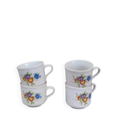 Coffee cup with floral design in porcelain