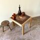 Table basse en bois clair et céramique émaillée 4 x 49,5 cm