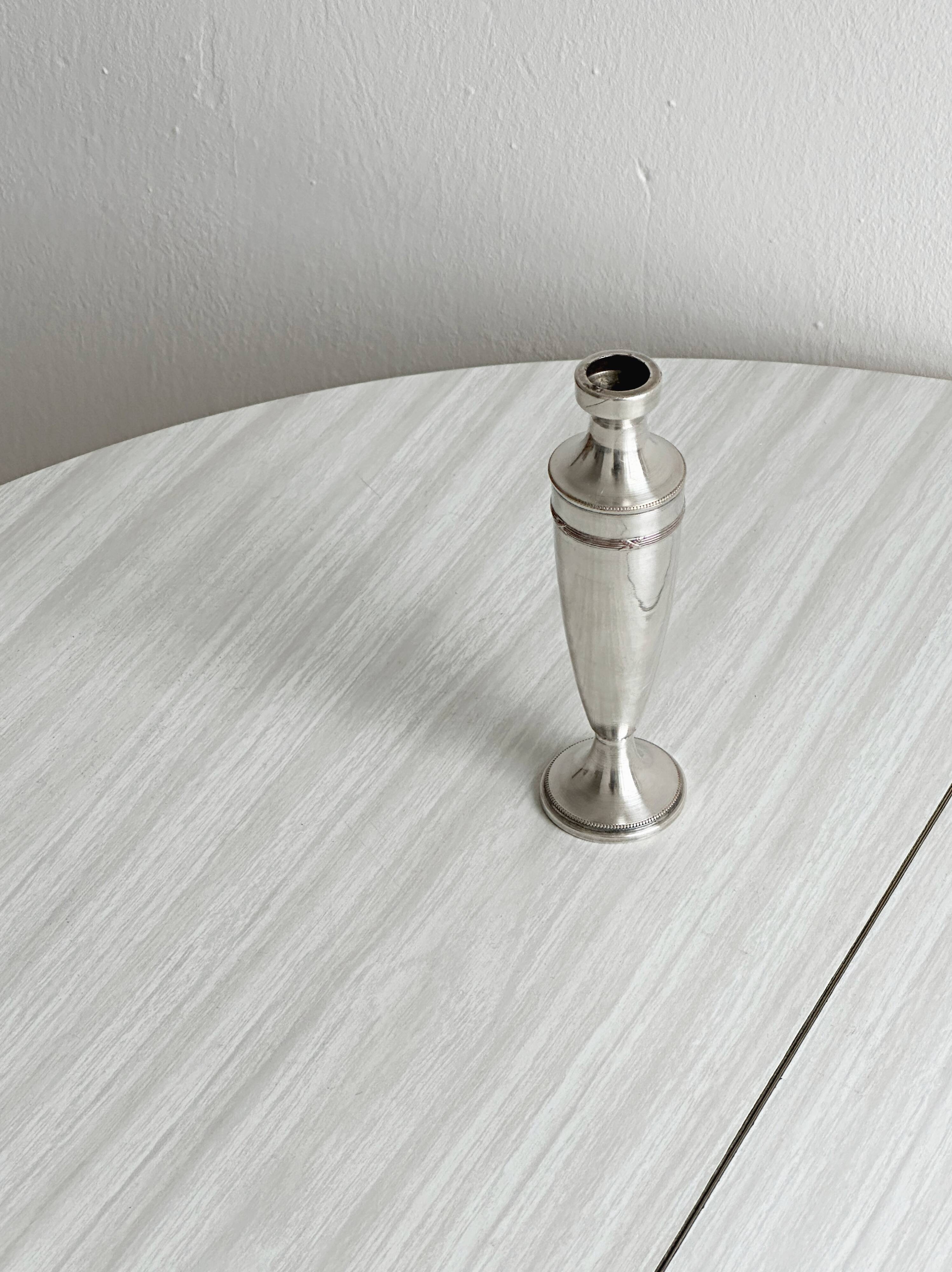 Small vintage metal soliflore vase