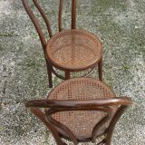 Pair of curved wooden Bistro chairs