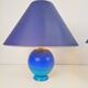 Lampes de table sphériques en céramique bleue vintage, années 1970, ensemble de 2