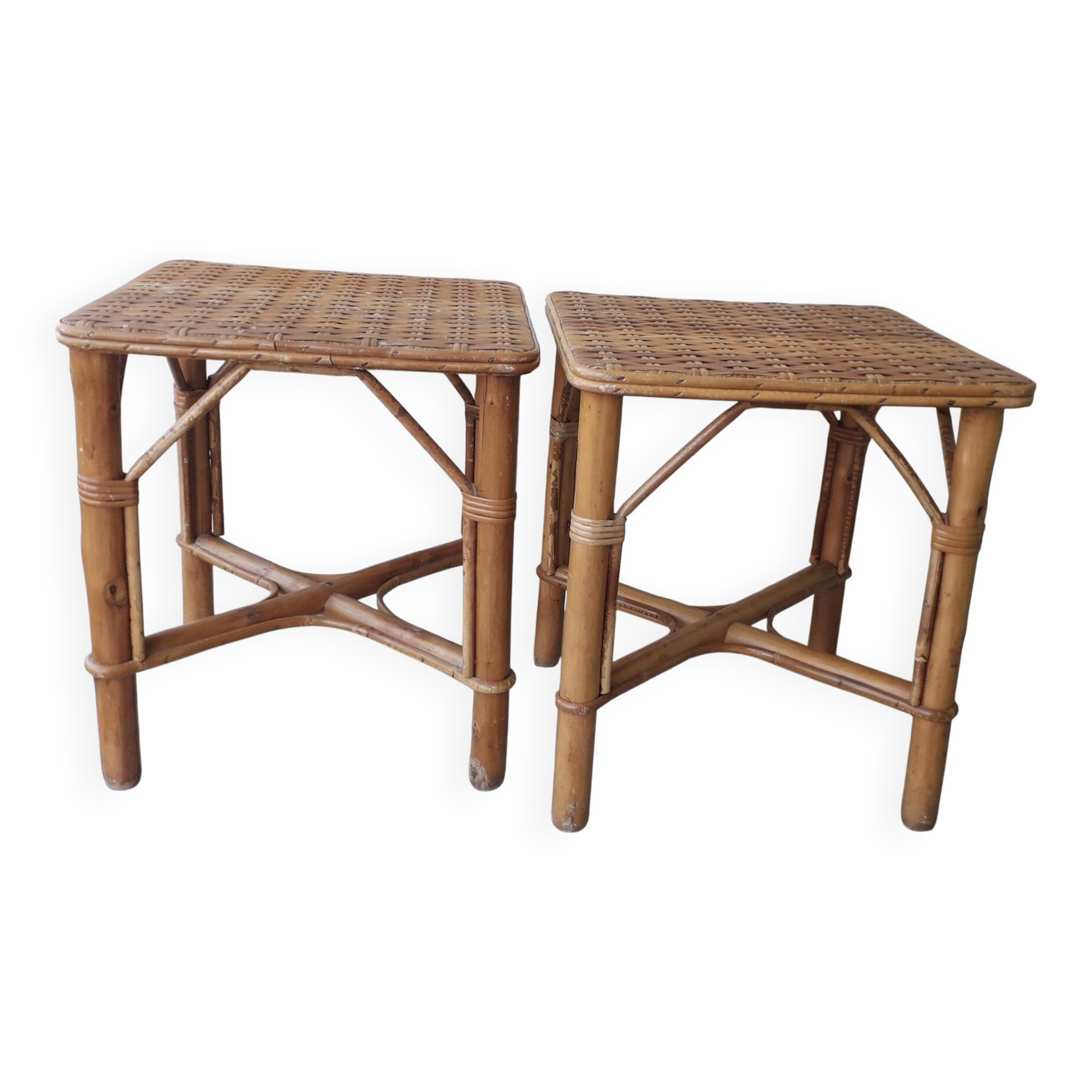 2 rattan coffee tables