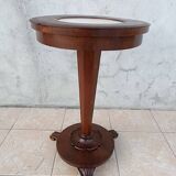 Art Nouveau period side table in walnut and marble