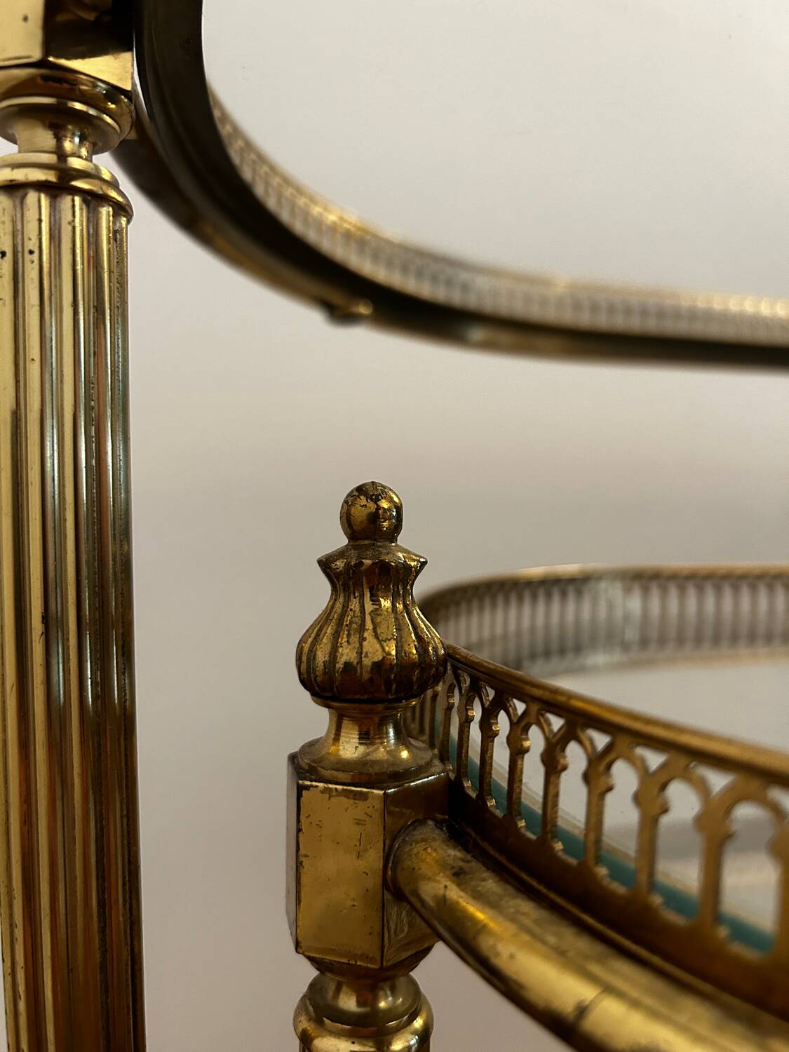 Brass and glass nesting table