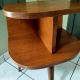 Vintage oak tripod bedside table