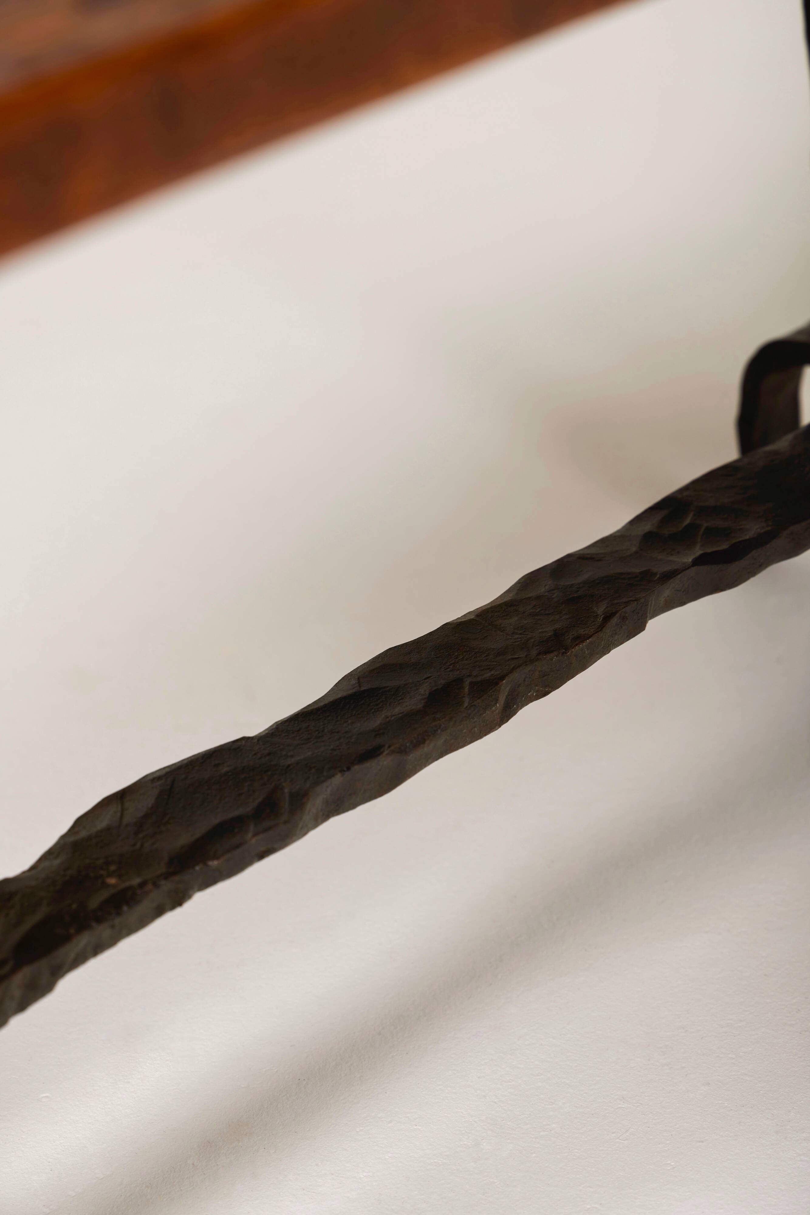 Coffee table in wood and wrought iron