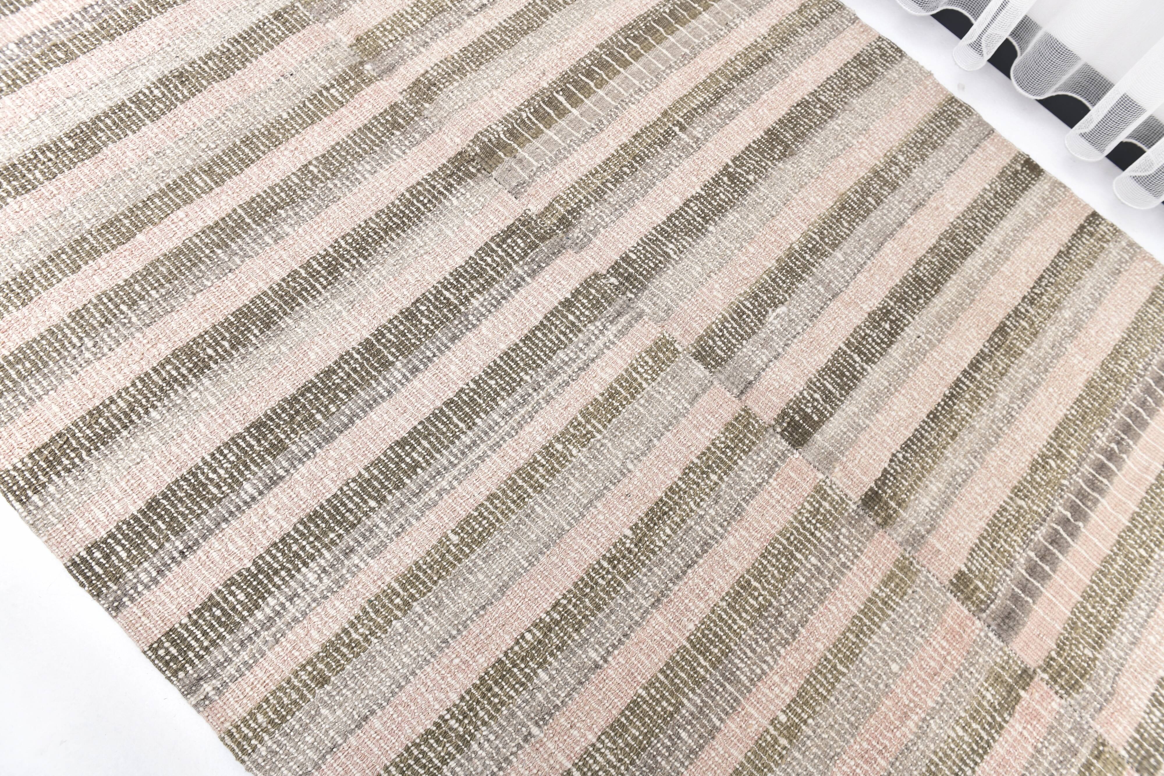 212x145 pink green wool kilim rugs, organic wool kilim rugs, scandinavian k