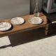 Vide poche, plat ou assiette circulaire en bois pétrifié beige clair D25