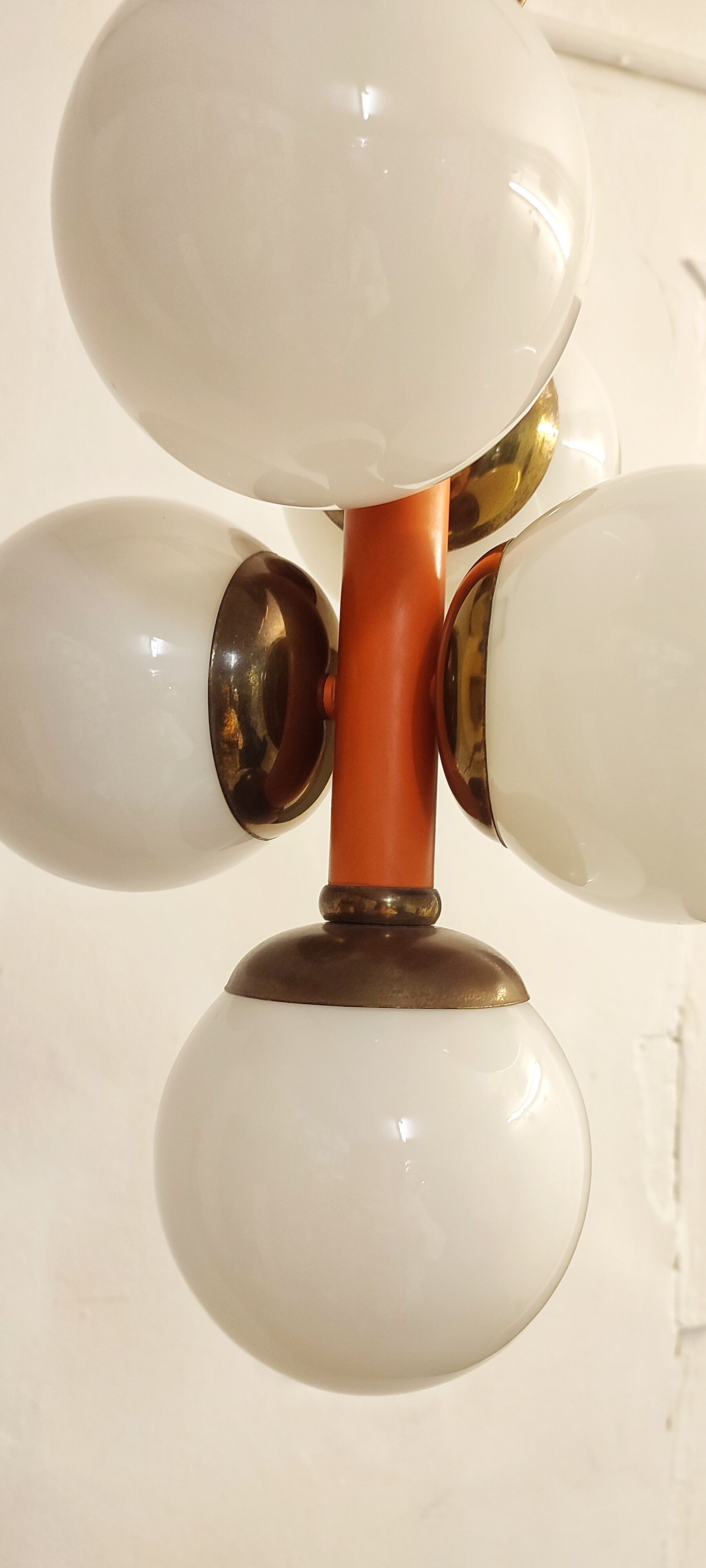 Glass ceiling lamp, Spain, 1970s