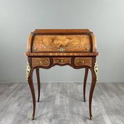 Bureau à cylindre en marqueterie de style Louis XV, XIXe siècle