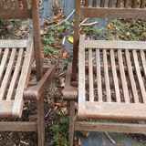 4 teak comb chairs