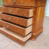 Louis Philippe period walnut secretary chest of drawers from the 19th century.