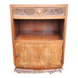 Art deco bedside table wood & marble
