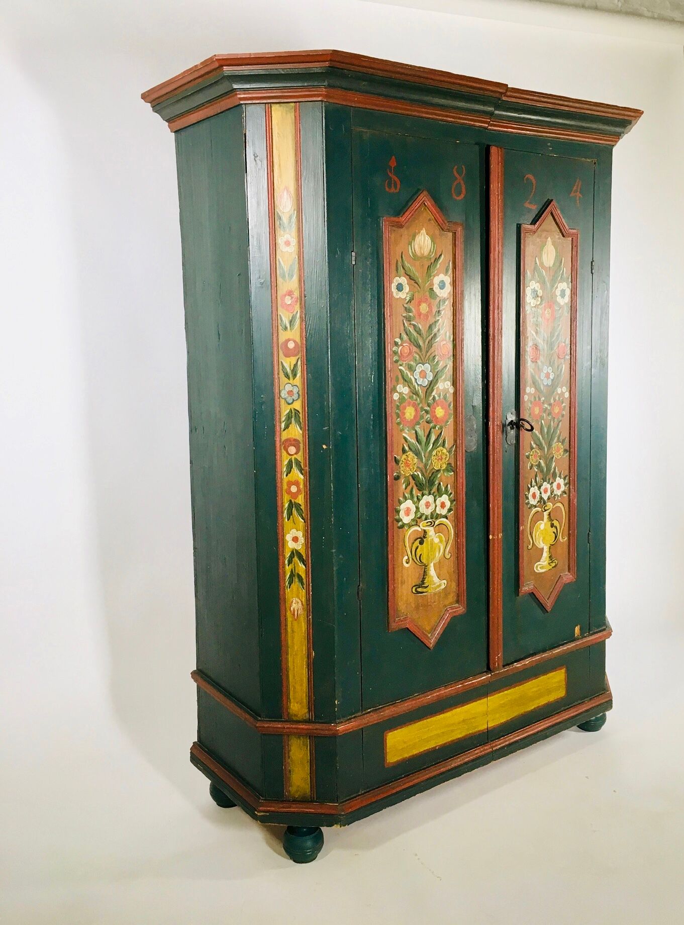 Painted Bavarian wardrobe, Germany 19th's