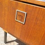 1960 vintage furniture teak plate showcase chest