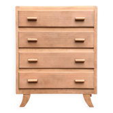 Raw wood art deco chest of drawers