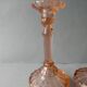Pair of pink glass candle holders