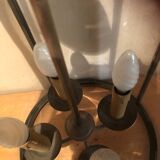 Large round lantern pendant in brass and glass