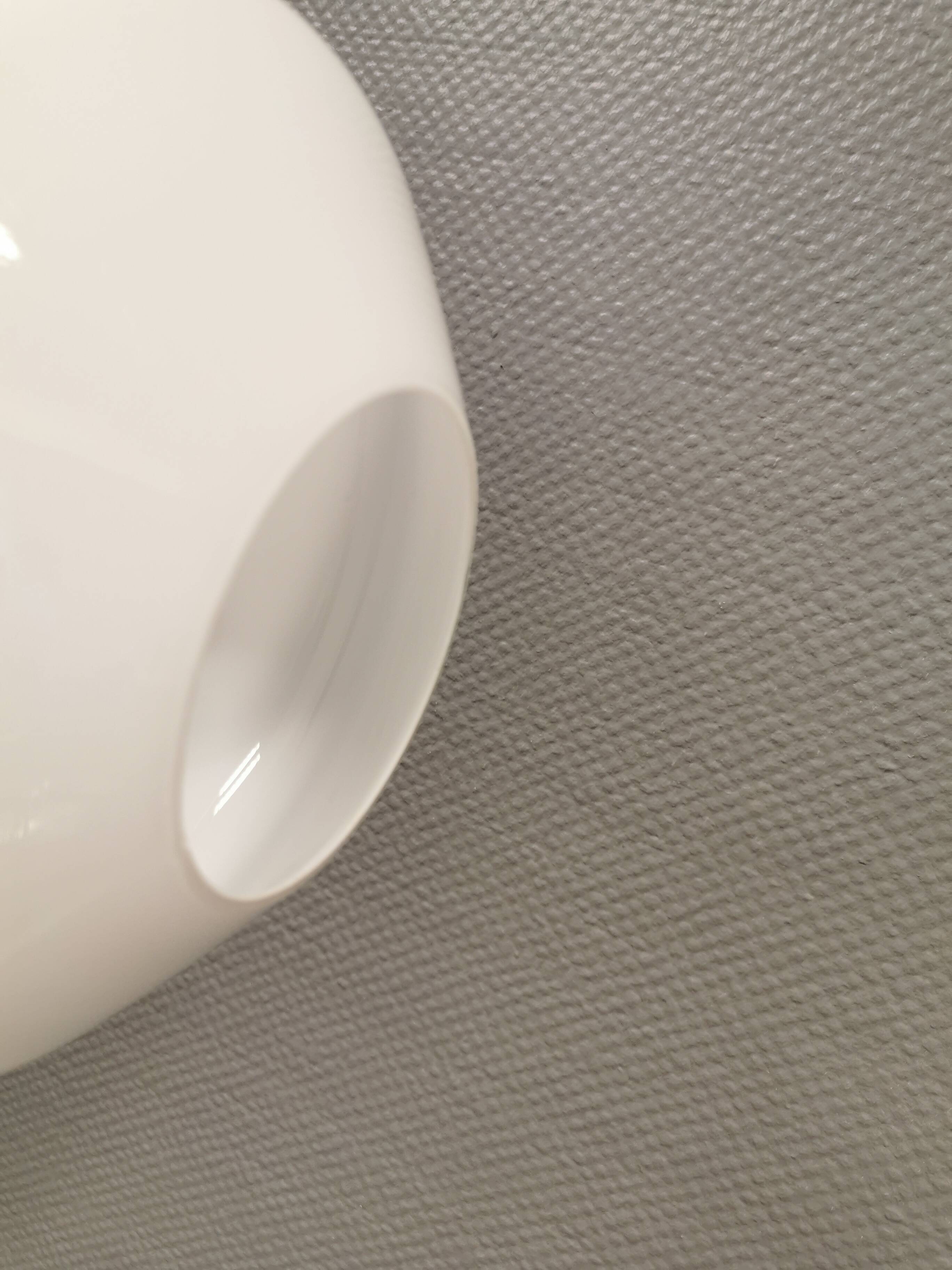 Small hanging lamp in white opal glass