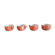 Bistro style four-mugs suite orange-pink by Apilco /vintage 70-80