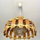 Scandinavian pendant light with wood veneer and bubble glass, 1970