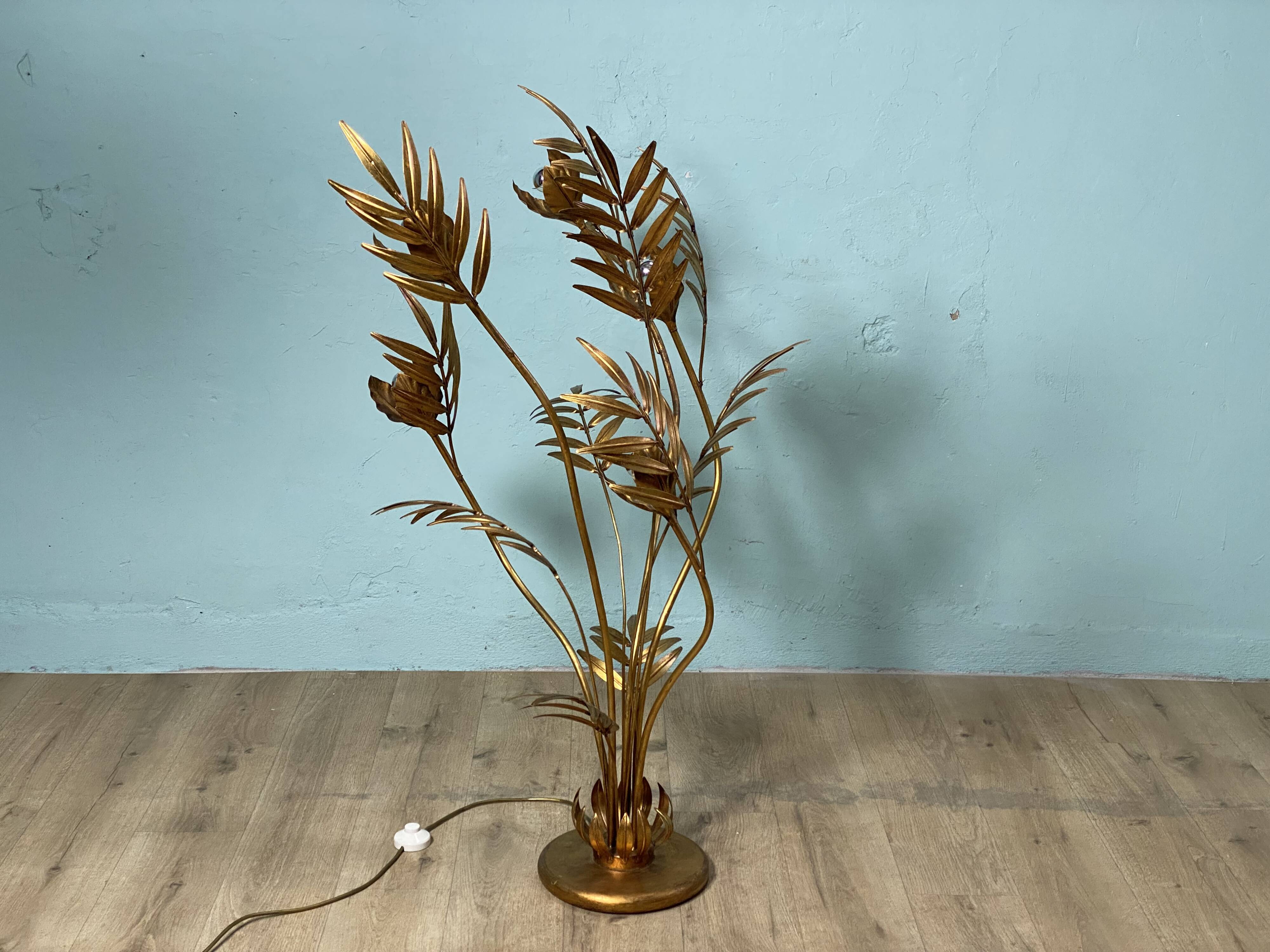 Hans Kogl Jansen style flower floor lamp, vintage 70s