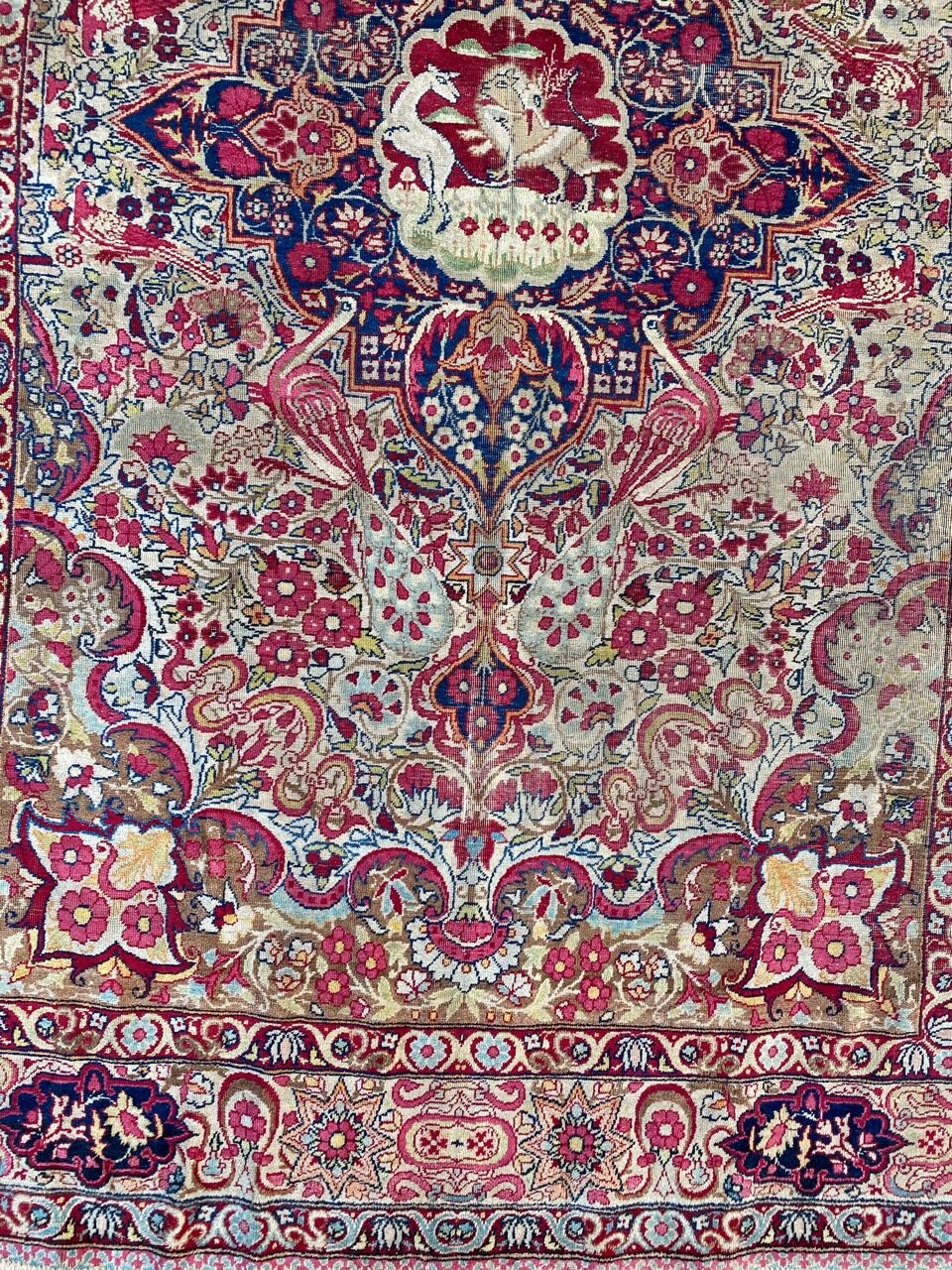 Nice old Persian kirman carpet wash 138x203 cm