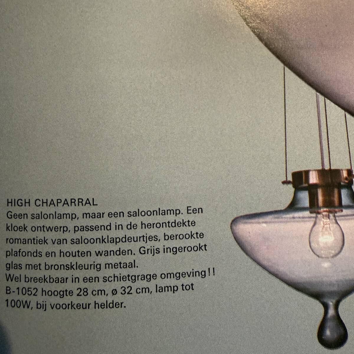 High Chapparal hanging lamp by Raak, Netherlands
