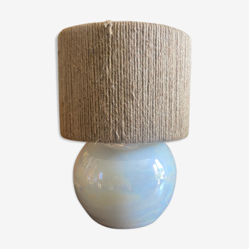 Vintage iridescent ceramic ball lamp