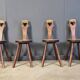 Vintage brutalist heart shaped chairs, 1960s