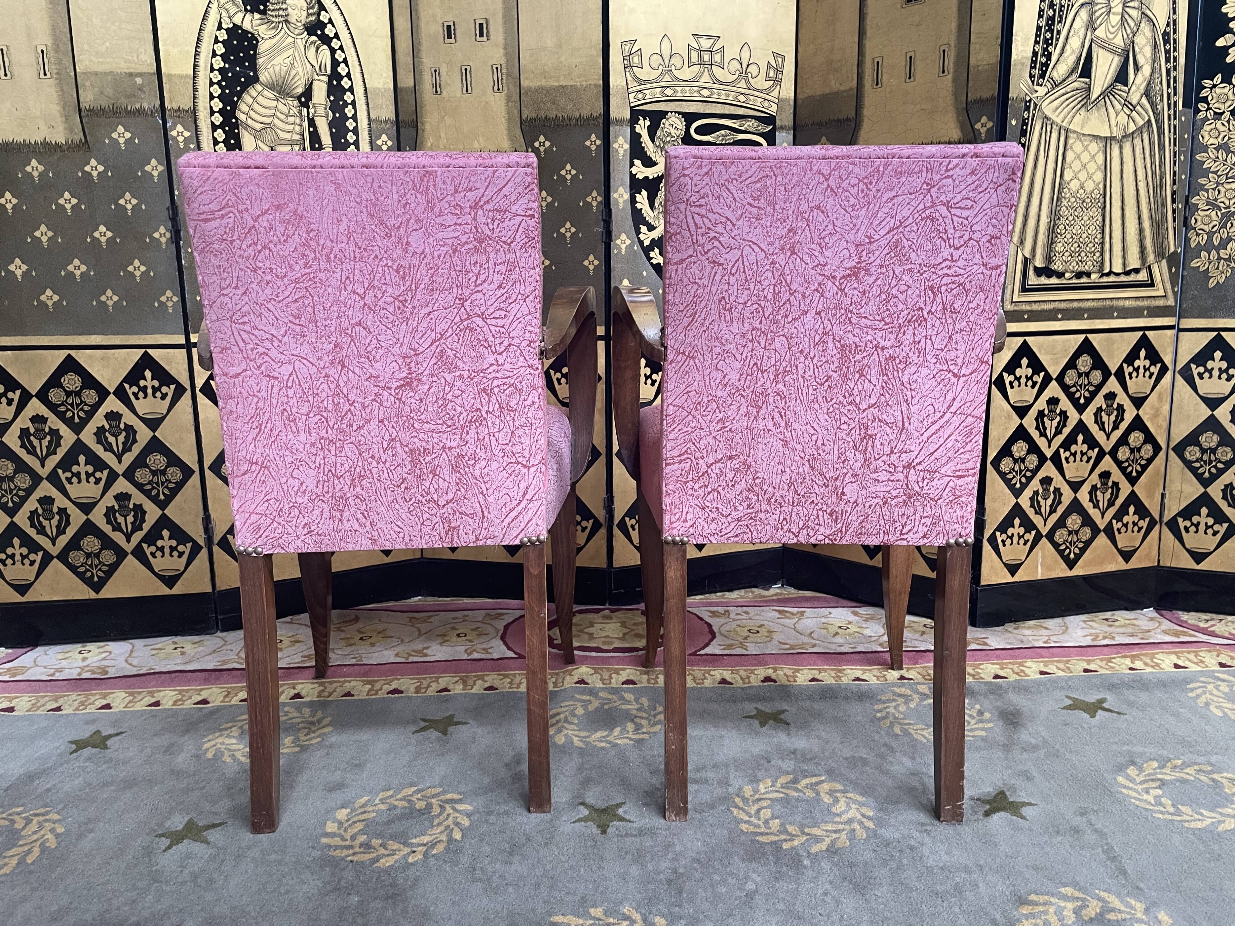 Pair of Art Deco bridge armchairs