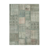 Handwoven oriental overdyed 176 cm x 241 cm grey patchwork carpet