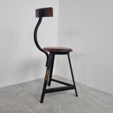 Tabouret industriel vintage, années 1950