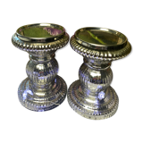 Set of 2 mercurized glass candle holders