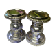 Set of 2 mercurized glass candle holders