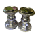 Set of 2 mercurized glass candle holders