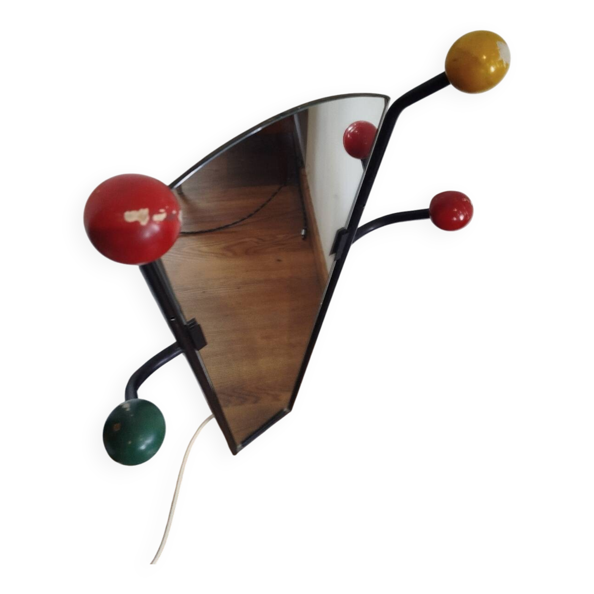 Miroir porte-manteau vintage années 1957
