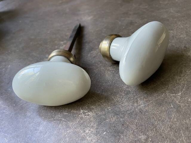 pair of antique porcelain handles