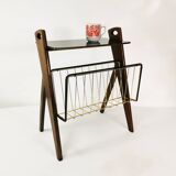 Modernist side table with newspaper rack, Ilse Mobel, Germany, 1960s.
